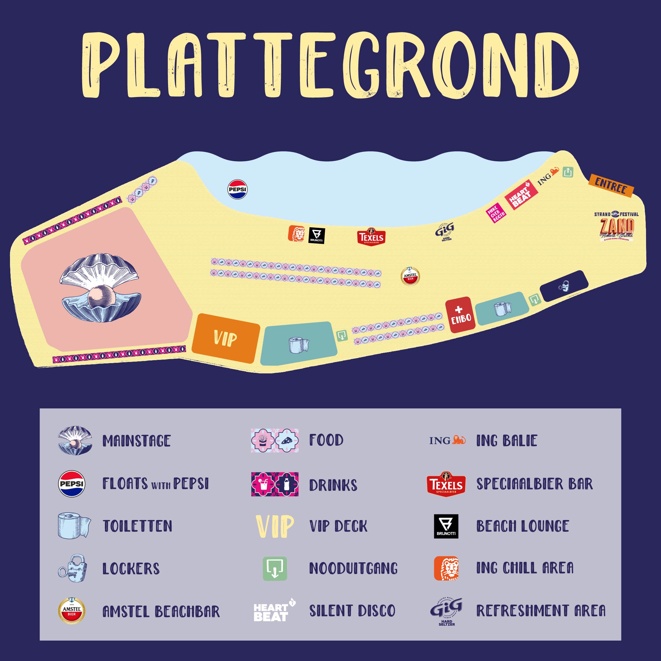 Plattegrond Strandfestival Zand